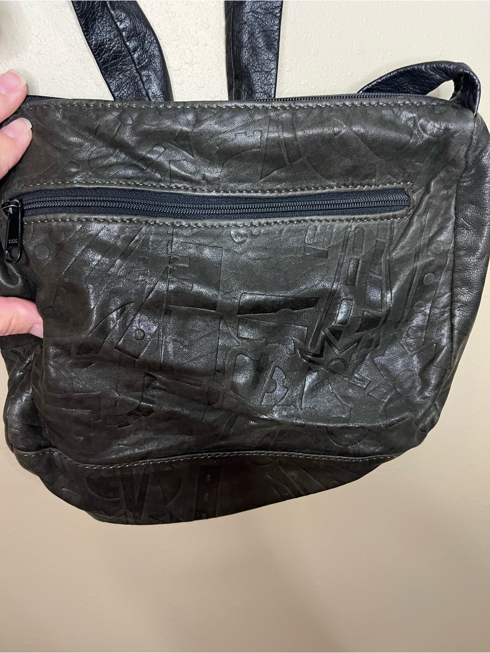 Black Leather Crossbody Bag - Picture 3 of 6